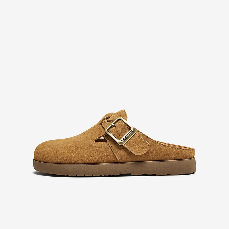Basto 25 Retro Casual Mule Flat Birkenstock Style Women's Slippers D3062BH5 Camel 37