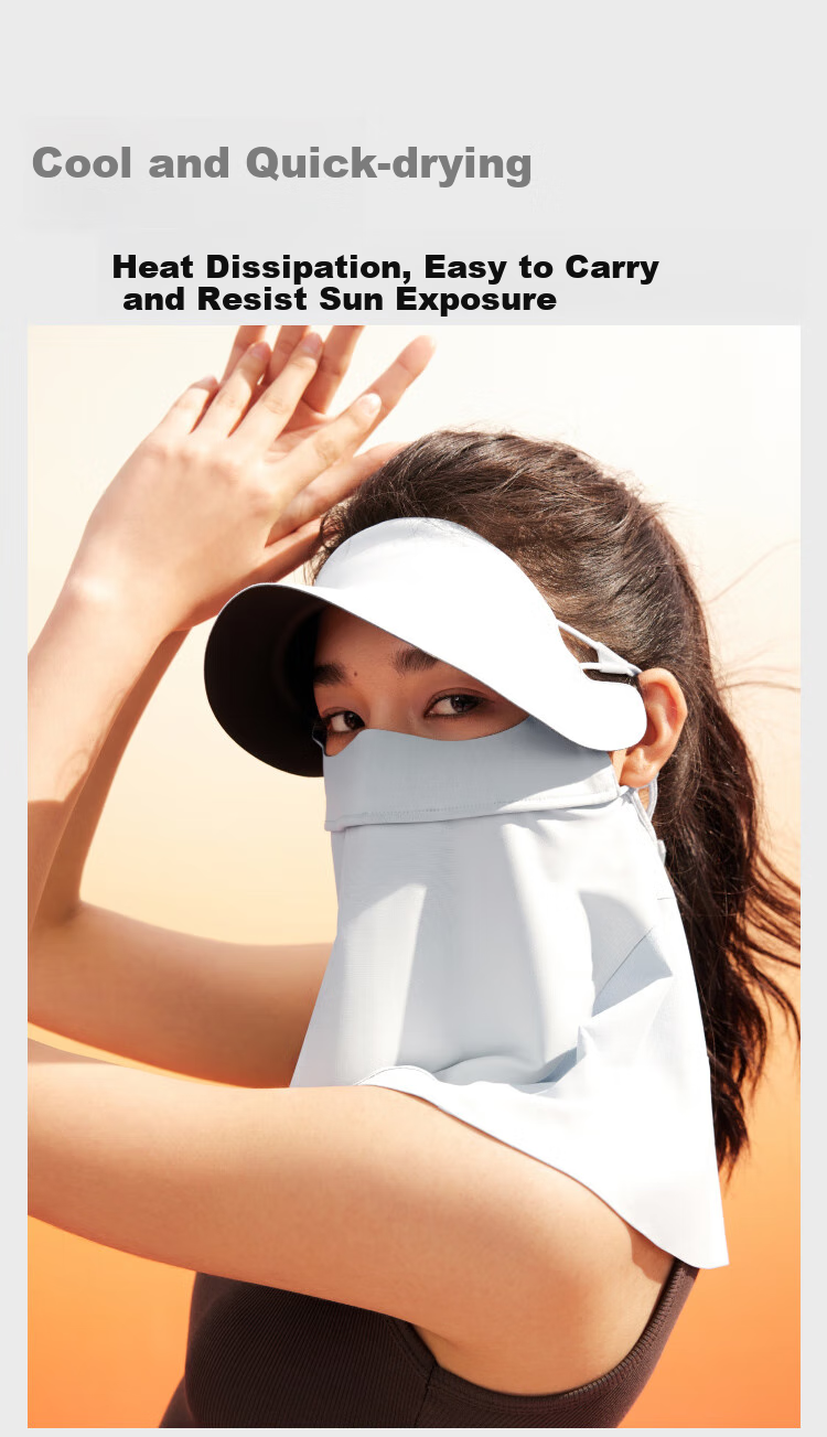 Beneunder Sun Protection Face Mask for Women with Brim, Full Face UV Protection, Neck Guard, Integrated Cycling Sunshade And Face Cover MP356 9