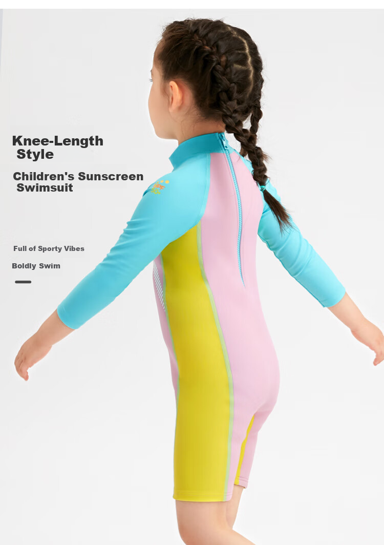 Arena Children's Swimsuit, One-Piece for Boys, Knee-Length, Sun Protection, Chlorine-Resistant, Comfortable, Quick-Drying, Professional Training Swimwear 8