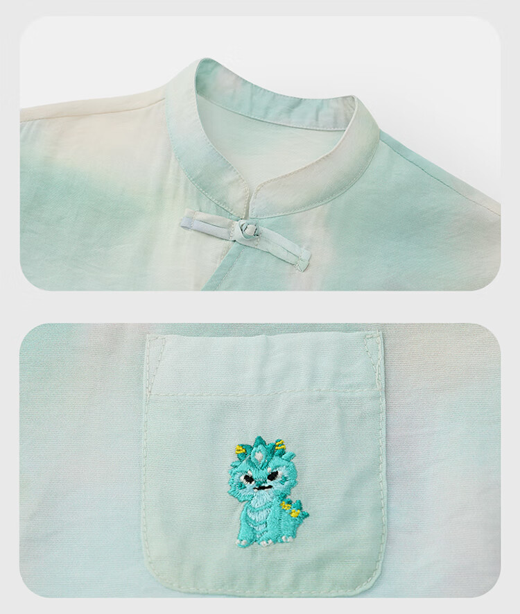 Ciciibear [Dragon Boat Festival New Chinese-Style Lotus Wrinkle] Ciciibear Baby Traditional Chinese Costume Set for Boys And Girls, Summer Children's First Birthday Party Dress 10