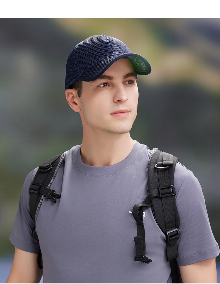 JEEP Men's Baseball Cap Summer Mesh Quick-Dry Sun Hat Unisex Visor Hiking Sun Hat Fishbone White 12