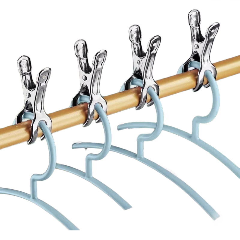 Jingjiayi Clothes Hangers, Stainless Steel Drying Clips, Extra Large Quilt Hangers, Bed Sheet Windproof Clips, 10-Pack