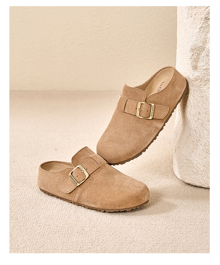 La Chapelle Women's Birkenstock Style New Open Toe Slip-On Casual Half-Sandal Shoes SLX216 Brown Size 37 18