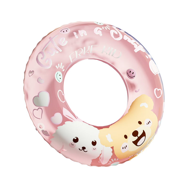 ERKE ERKE Children's Inflatable Swim Ring with Cute Printed Design, Thickened, Leak-Proof, Anti-Rollover, Baby Armpit Ring, Life Buoy