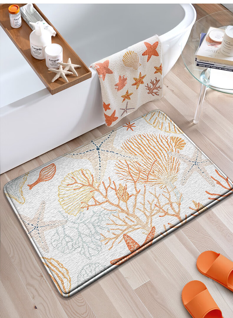DeXi Bathroom Mat, Washroom Floor Mat, Toilet Foot Mat, Bathroom Entrance Absorbent Mat, 40x60cm 7