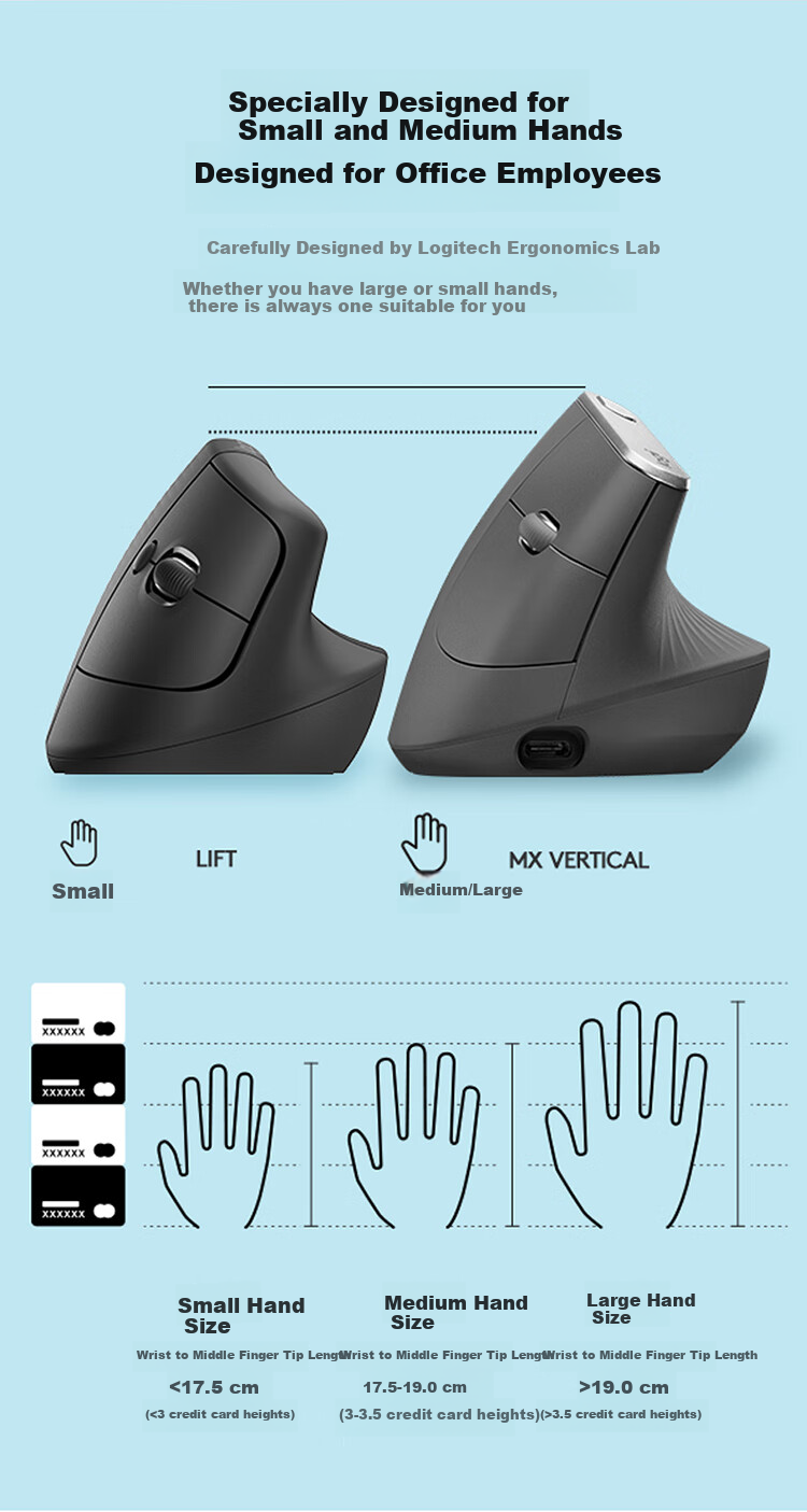 Logitech Lift Ergonomic Bluetooth Mouse, Wireless Silent Vertical Office Mouse with Logi Bolt Receiver, Commercial Version, Gray 4