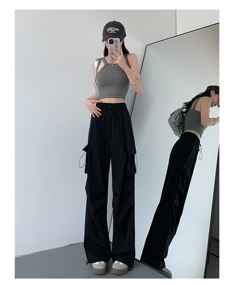 Langsha Women's Work Pants 2026 New American Style High Waist Wide Leg Quick-Dry Lightweight Outdoor Hiking Cargo Pants 15