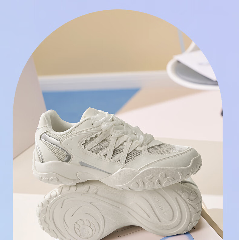 361° Women's Sports Shoes, Spring And Summer Ballet Flats, Mesh Casual Low-Top Chunky Sneakers, 682526769-3 25