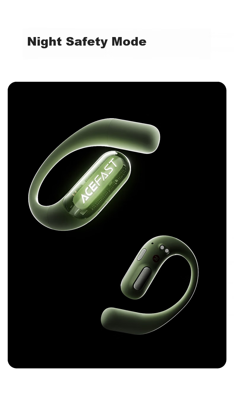 ACEFAST Jisu [Subsidies] Luminous Open-Ear Bluetooth Headphones with Long Battery Life, Call Noise Reduction, Sports Cycling Sweat-Resistant Gaming Earphones Non-Bone Conduction Over-Ear Style 5