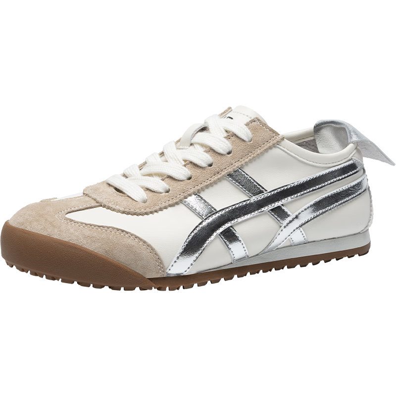 ZHR Dexun Women's Versatile Stylish Casual White Sneakers, Lightweight Flat Sports Shoes for Women, BT102, Beige Silver, Size 40
