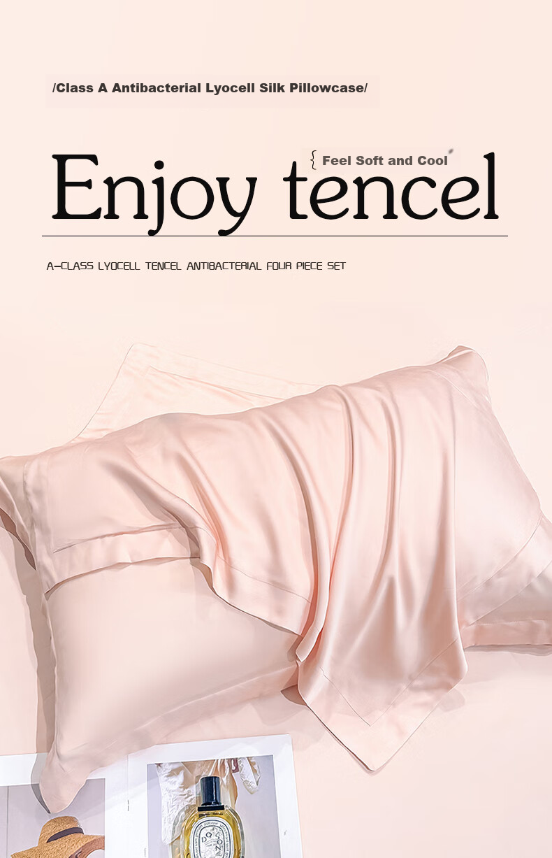Wuyinliangpin Class A 60-Piece Lyocell Tencel Pillowcase Set, Washable Ice Silk Pillowcases, 48*74cm 1