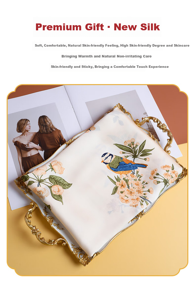 Hangsifu Silk Scarf for Women, Summer Gift Box, Shawl, Outer Wrap, Practical Birthday Present for Mom And Wife, Mid-Autumn Festival Gift 2