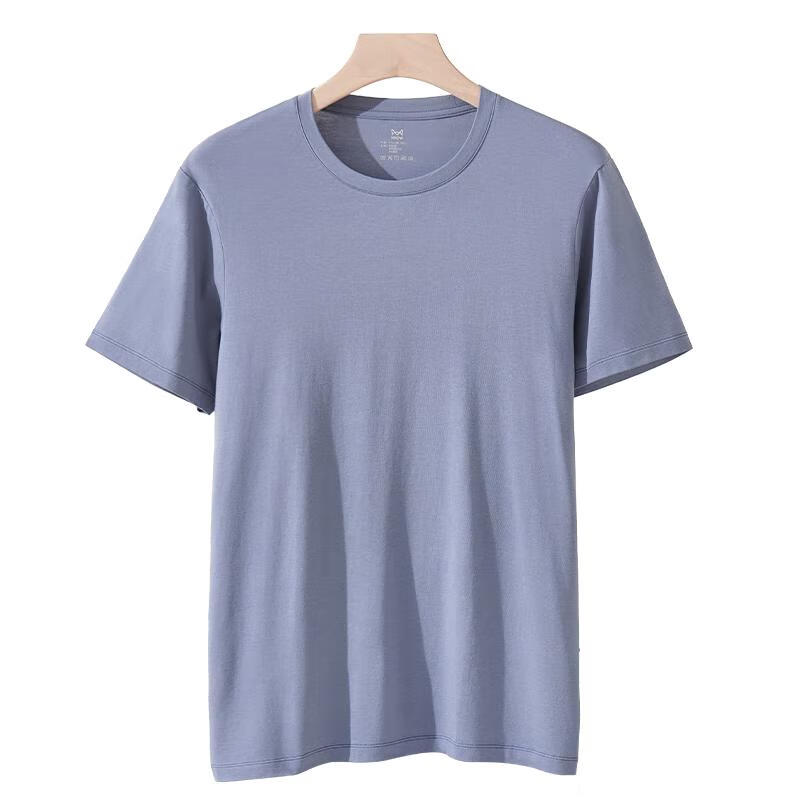 Miiow [Silk Modal Cotton] Men's Short Sleeve T-Shirt Slim Fit Base Layer Half Sleeve Spring Summer 2026 Nickel Gray XL