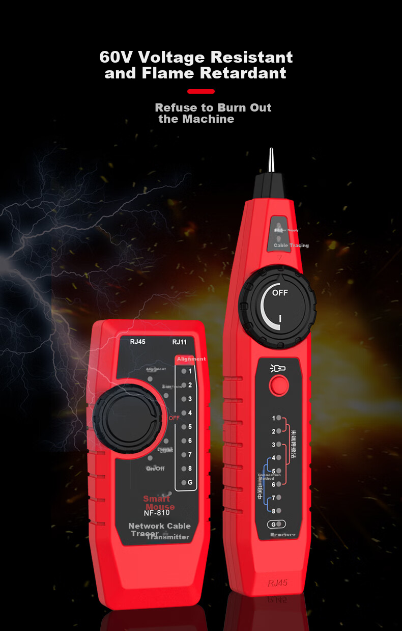 Jingmingshu NOYFA NF-810 Cable Tracker, Network Tester, Wire Finder, Line Tester, Cable Locator, Ethernet Tester, Cable Tracer 5