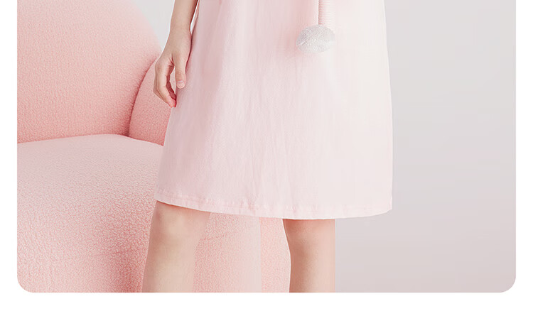 DEESHA [7A Antibacterial] Girls' Nightgown, Princess Style, Pure Cotton, Lightweight And Breathable, for Summer, Suitable for Older Children, One-Piece Dress 26