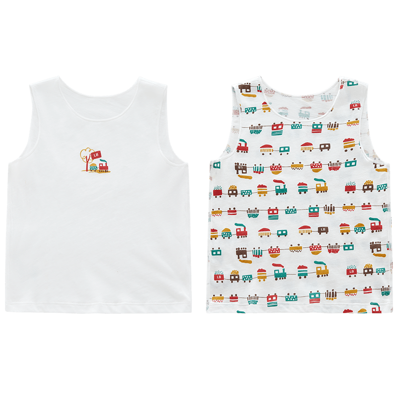 Labi Baby Kids Vest Homewear Unisex Cotton Double-Sided Fabric Underwear Vest 2-Pack Uniform Color Size 120