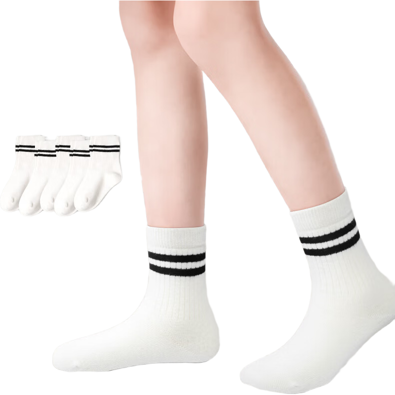 Barbie Girls' Socks, Children's Spring And Autumn Cotton Socks, White Short Socks for Girls, Baby Boys' Student Style Small White Socks
