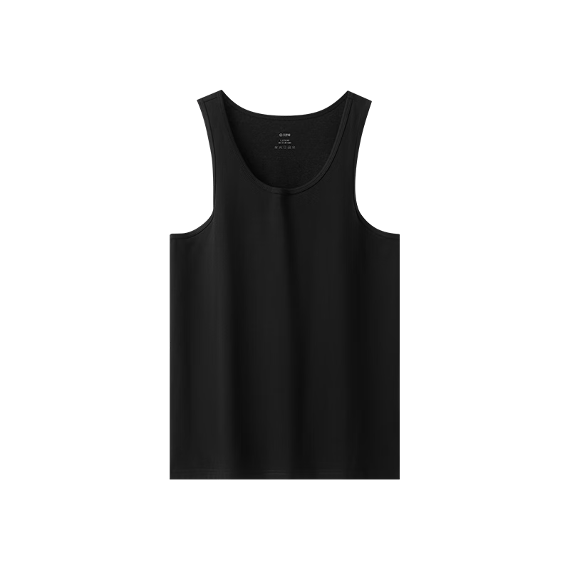 Jingshuran Cotton, Men's Antibacterial Pure Cotton Sweat-Absorbing Breathable Tank Top Undershirt, Black, 2XL, Back-To Seaso
