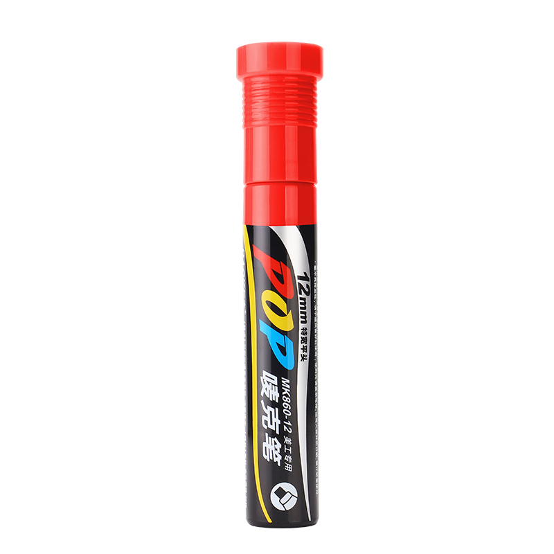 BAOKE MK860-12 POP Marker Large Capacity 12mm Hand Drawing Pen Refillable Poster Advertising Pen Colorful Waterproof Fade-Resistant Red Single Pack