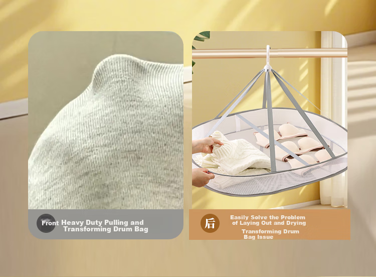 Mengtin Laundry Basket Clothes Drying Net Sweater Wool Garment Drying Tool Large Double-Layer Balcony Home Use 3