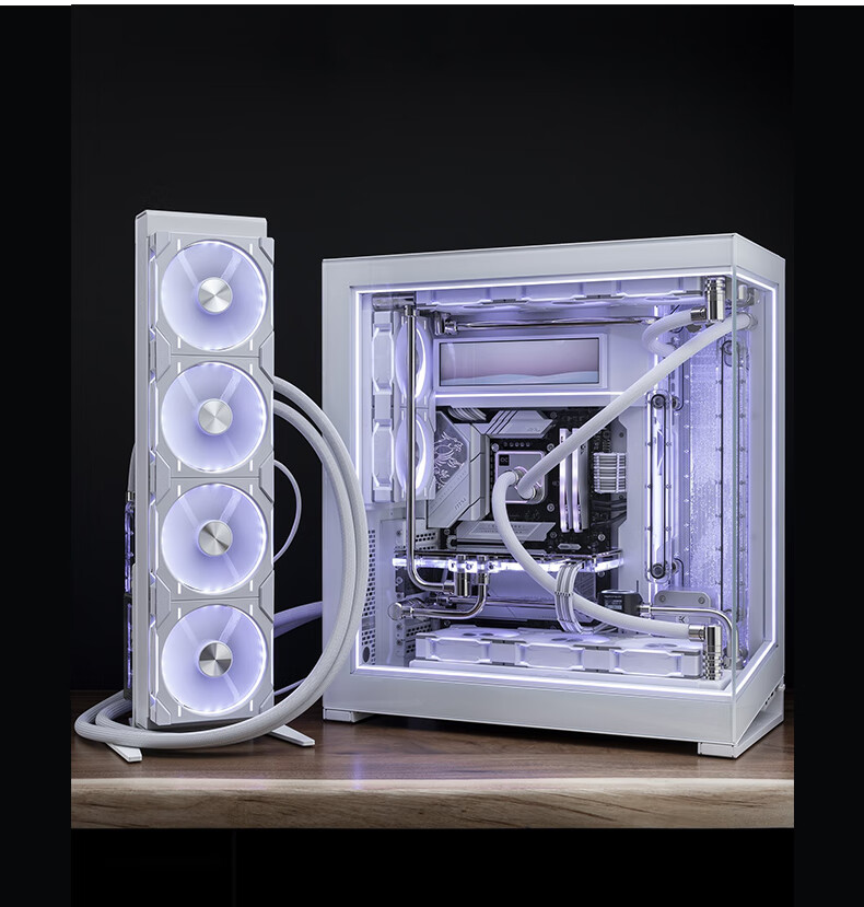 PHANTEKS NV9 White Frameless Full-View Seaview Computer Case (Dual 420/480 Water Cooling, EATX/SSI-CEB, ARGB Dual Channel Lighting Control, Type-C) 34