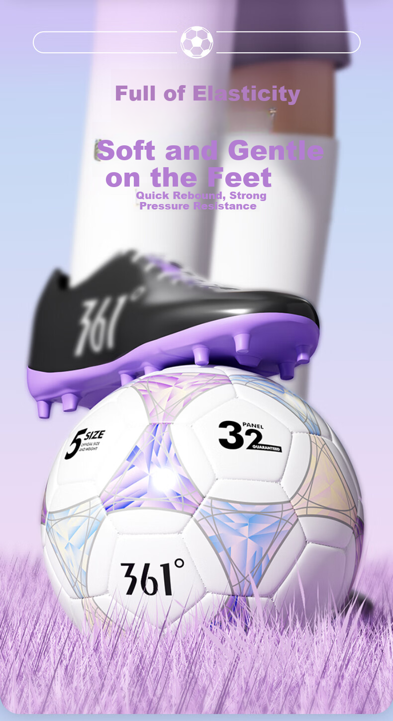361° Soccer Ball Size 4 for Children, Middle School Entrance Exam Standard, Indoor And Outdoor World Cup Match Training, Youth Elementary School Students' Soccer Ball 3