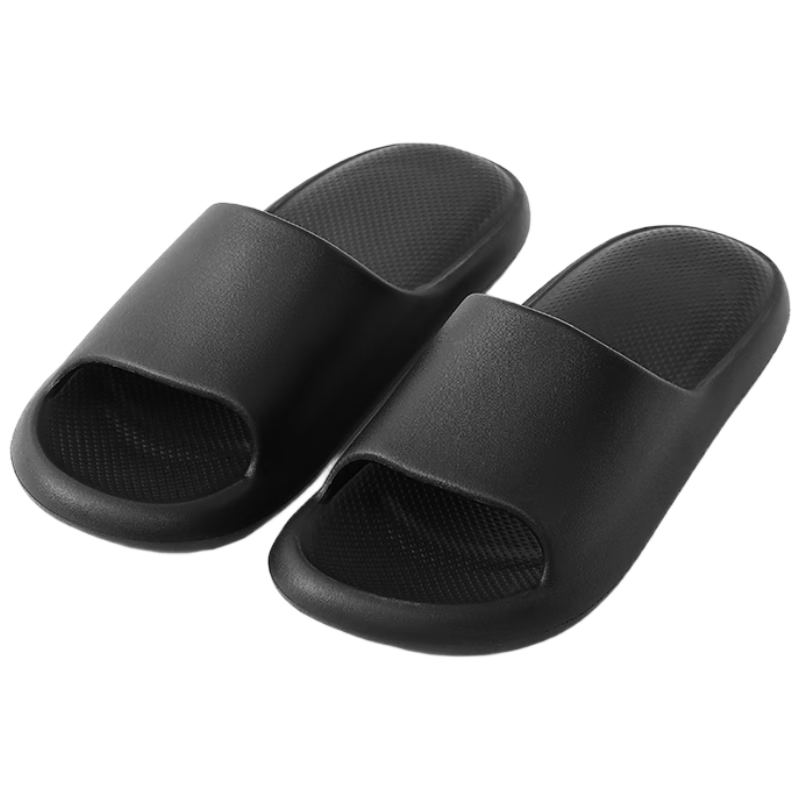 Sanli Non-Slip Slippers for Home And Bathroom, Quiet Indoor/outdoor Women's Soft Cushioned Men's Sandals, New Style, Black, Size 44-45