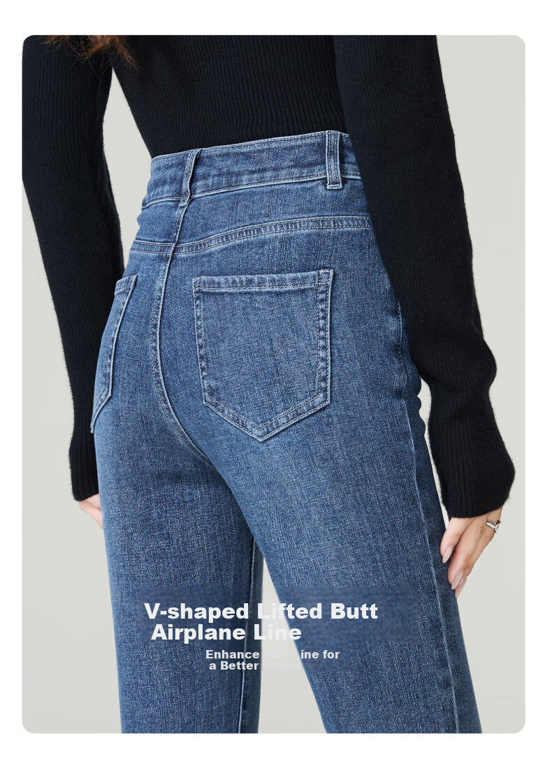ESE-Y Spring New Loose-Fitting Slimming Petite Slim-Fit Cigarette Pants, Denim Blue, Size 29 15