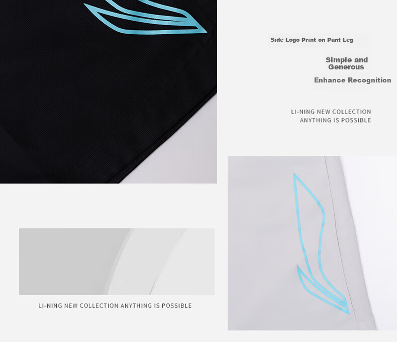 Li-Ning Men's Sports Shorts, Summer Quick-Dry Breathable Loose Casual Pants, Running Fitness Basketball Thin Ice Silk Five-Point Shorts 8