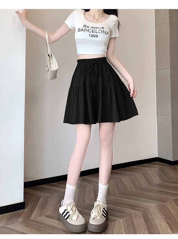 LangSha Women's Japanese-Style Design Casual Skort Shorts, Summer Lightweight High-Waisted Slimming Shorts for Petite Figures 21