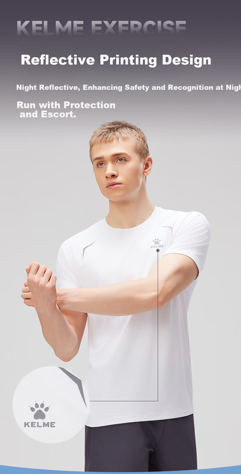 KELME Sports T-Shirt for Men, New Summer Outdoor Running Fitness Training Breathable Cool Sun Protection Short-Sleeve Top 5