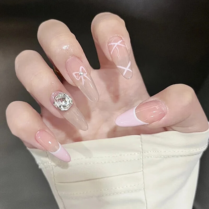 Yushangjiaren Nail Stickers, Medium-Long Style (Relaxed Girl), Removable Gel Nails with Tools 3