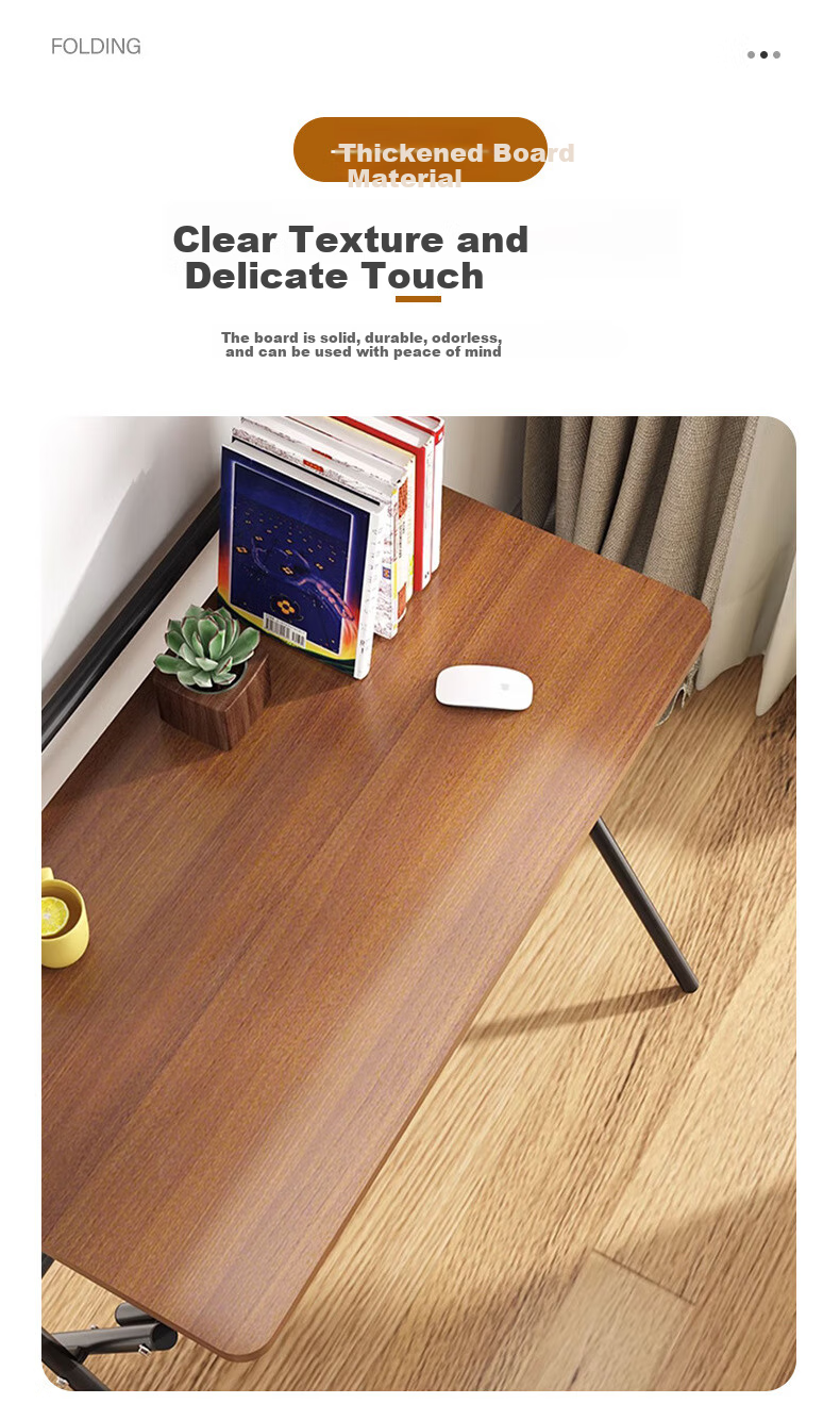 Anerya Foldable Desk, Computer Table for Students, Compact Bedside Table for Home Use, Small Desk for School Dormitory, Study Table, White 2