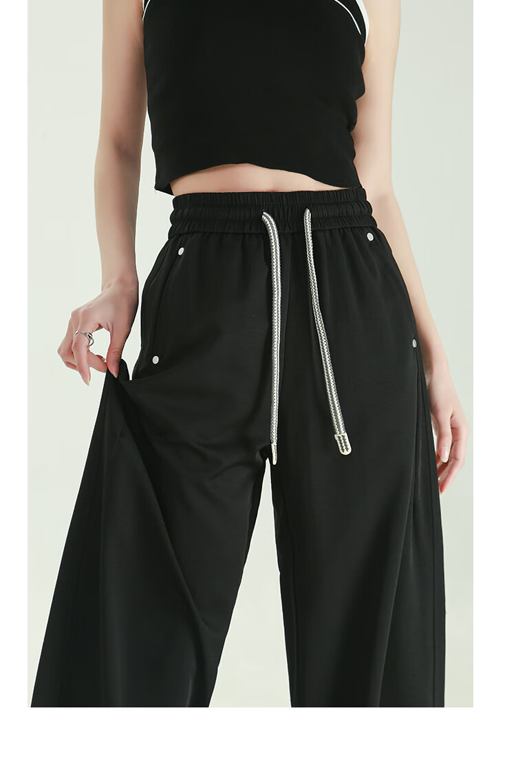 Free Style Ice Silk Wide-Leg Pants for Women Summer Thin High Waist Slim Loose Draped Straight-Leg Casual Trousers 2026 New Arrival 20