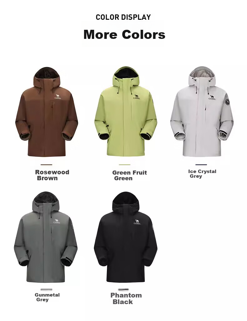 CAMEL [Yudawzhe] Outdoor Three-In Jacket, Unisex Style, Windproof And Waterproof Mountaineering Coat 5