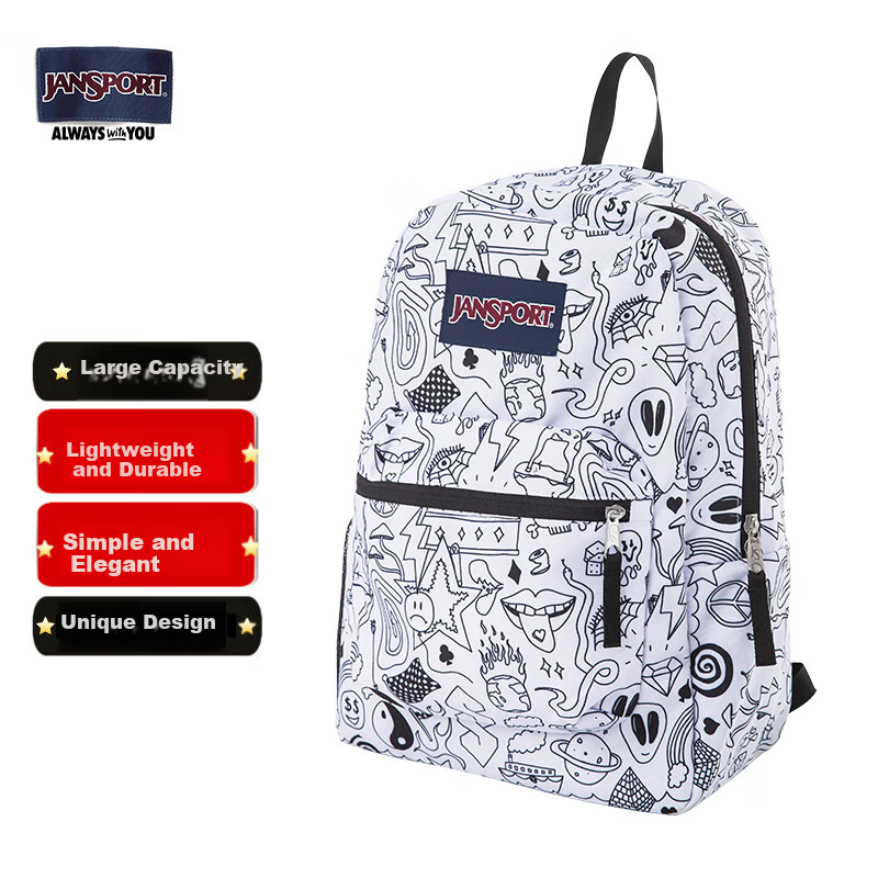 JANSPORT Jiesi'bao Backpack for Men And Women, Student School Laptop Bag, 47LWGJ1, Monster Hunter
