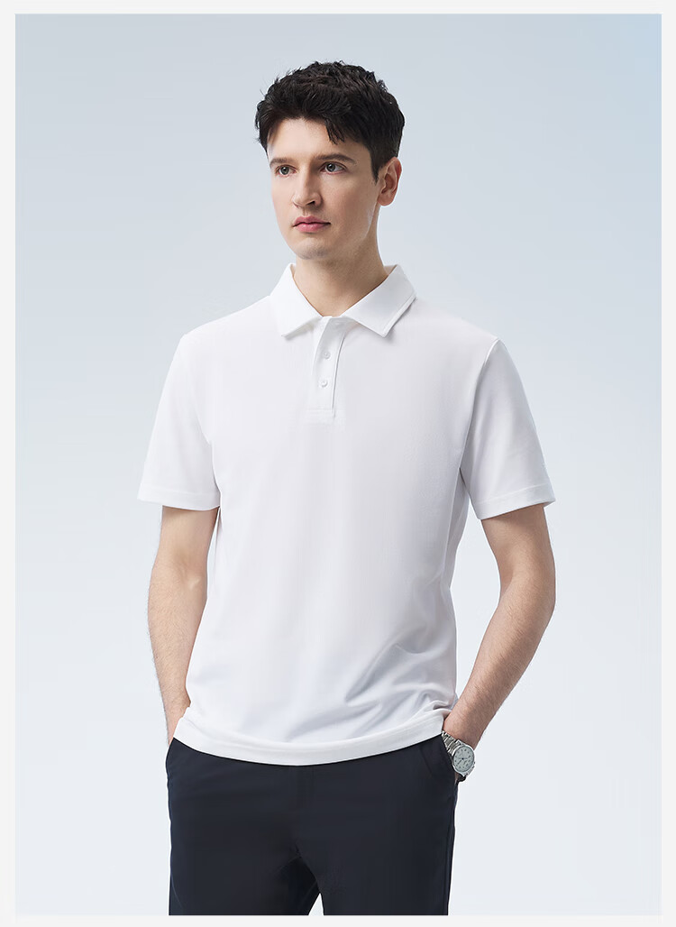 MuzhibaixiaoT Comfortable Short-Sleeve Polo Shirt for Men, Spring/summer Breathable Business Casual Collared White Xiaomao, Ink Black, 3XL 7