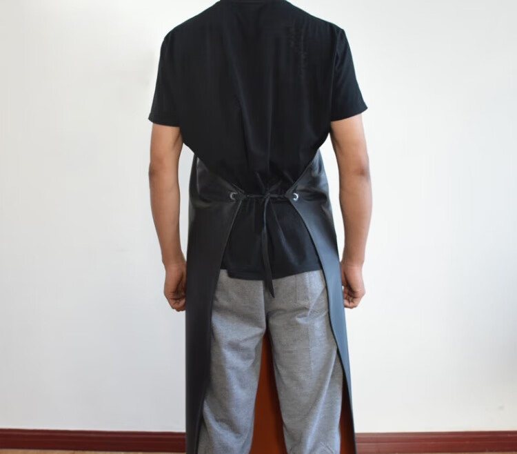 Gongtai Waterproof and Oil-proof Aquatic Apron Acid and Alkali Resistant Extra Large Thickened PU Apron Waistcoat Black 120*125cm One Size 11