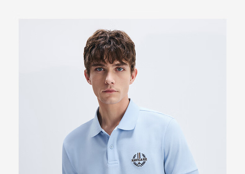 Navigare Italian Small Sailboat Men's Cool-Feeling Elastic Casual Simple Short-Sleeve POLO Shirt 1325525505, Navy Blue, XL 29