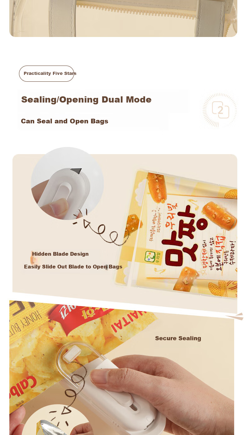 Dretec Mini Sealing Machine, Plastic Sealing Machine, Food Sealer, Mooncake Sealer, Dessert Sealing Tool, Package Opener, Unboxing Tool 6