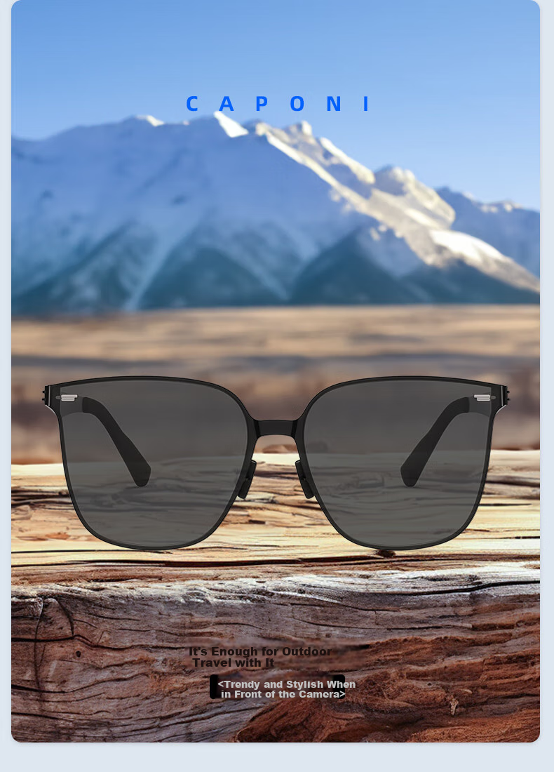 CAPONI Nylon Polarized Sunglasses, UV Protection Sunglasses for Men And Women, Driving Glasses, Anti-UV Eyewear, Slimming Effect for Large Faces 10