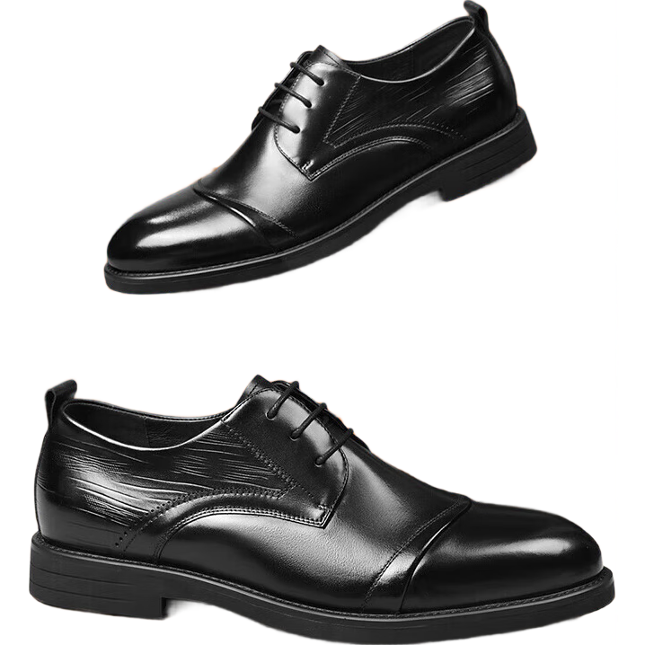 HLA Business Casual Men's Breathable Leather Derby Dress Shoes HAAPXM1EBA068 Black Size 40