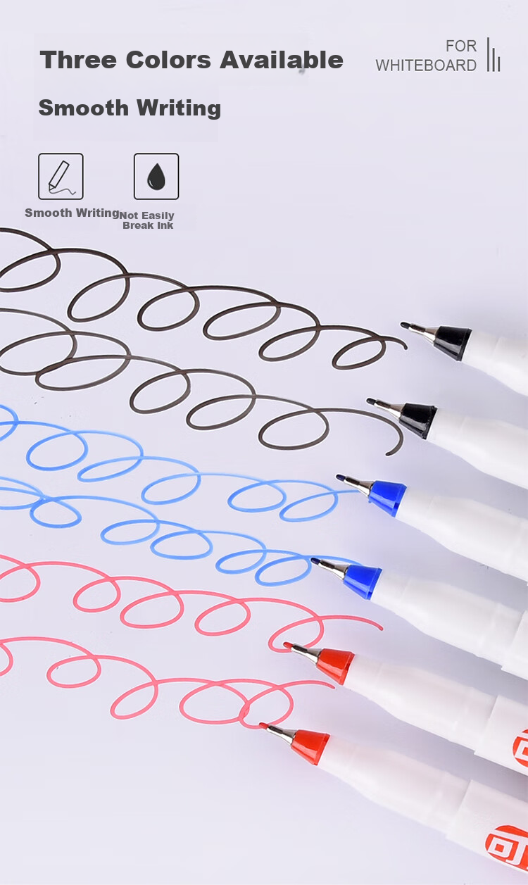 Genvana 0.5mm Ultra-Fine Blue Erasable Whiteboard Marker, Fine Tip for Office, Teaching, Meetings, Specialized Drafting G-0638 3