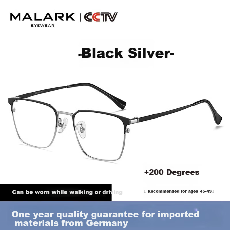 Molake German Imported High-Quality Reading Glasses for Men, Bifocal, Premium Genuine Product, High-Definition Anti-Blue Light Presbyopic Glasses for Middle-Aged And Elderly