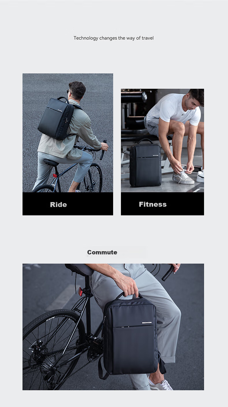 MARK RYDEN Backpack for Men, Multifunctional Laptop Bag, Large Capacity Travel Student Schoolbag MR2900 Upgraded Classic Black Versio 3