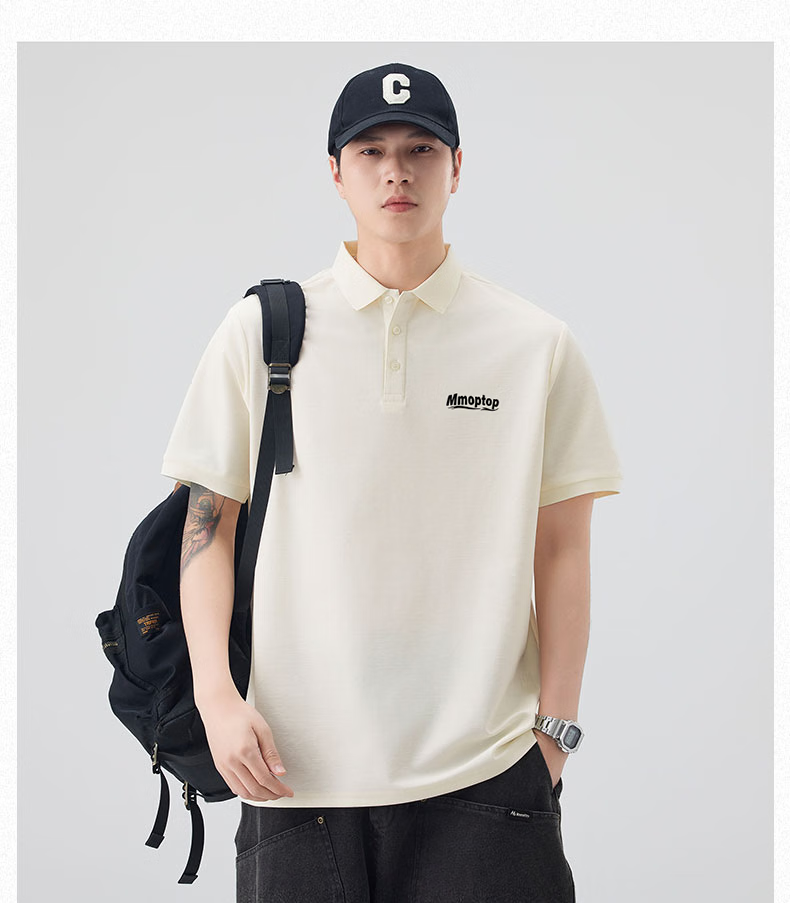 MMOPTOP Father's Day Suoluna Antibacterial Ice Silk Quick-Dry Polo Shirt, Summer Men's Business Casual Short Sleeve MP14 Black XL 17