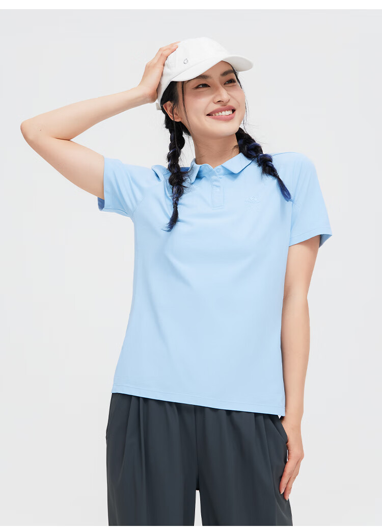 Toread Women's Quick-Dry Polo Shirt Outdoor Sports Breathable Short Sleeve T-Shirt Sorona Solid Color Casual Top White 2XL 13