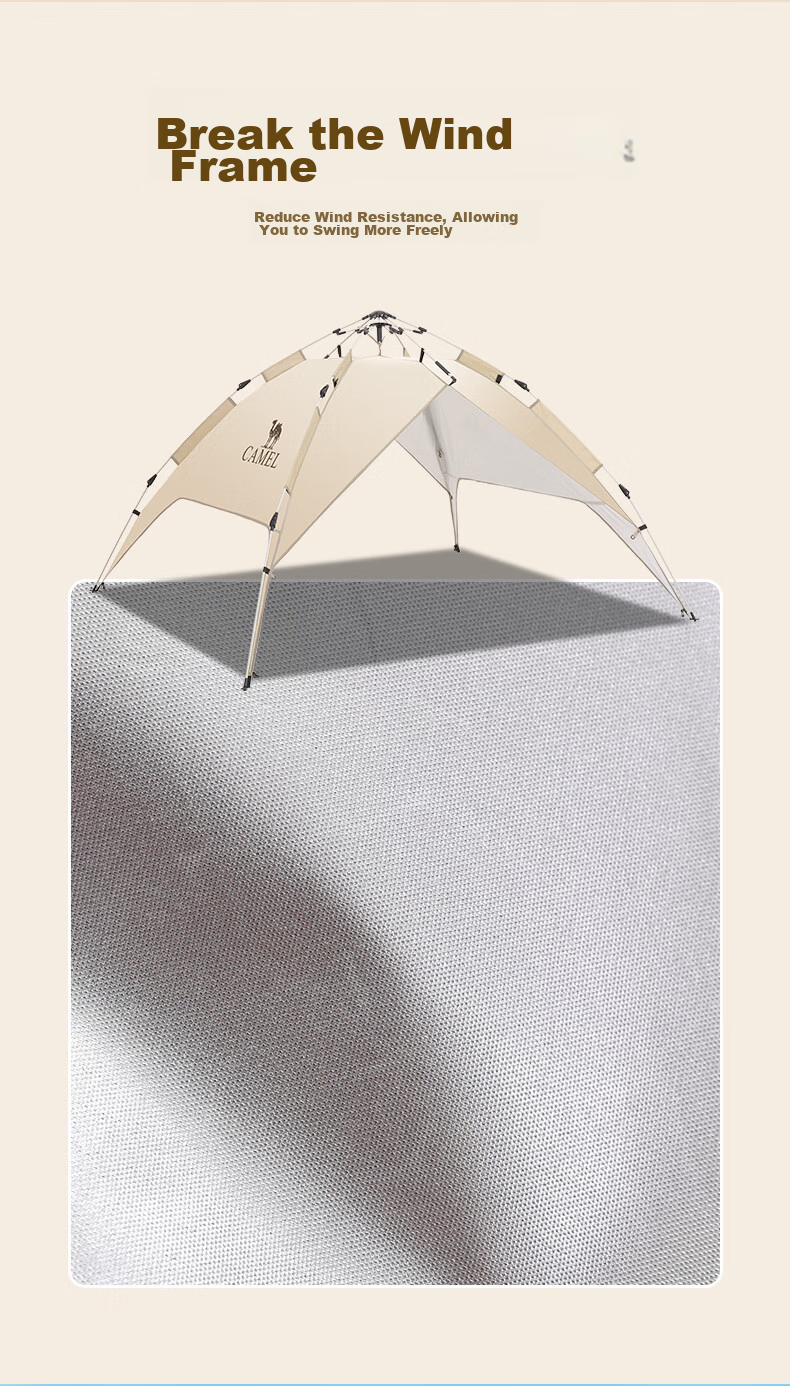 CAMEL Outdoor Tent, Portable Silver-Coated, Automatic Quick-Open, Sun Protection, Rain Protection, Camping Equipment, A1S3NA111-2, Sand Gold 2