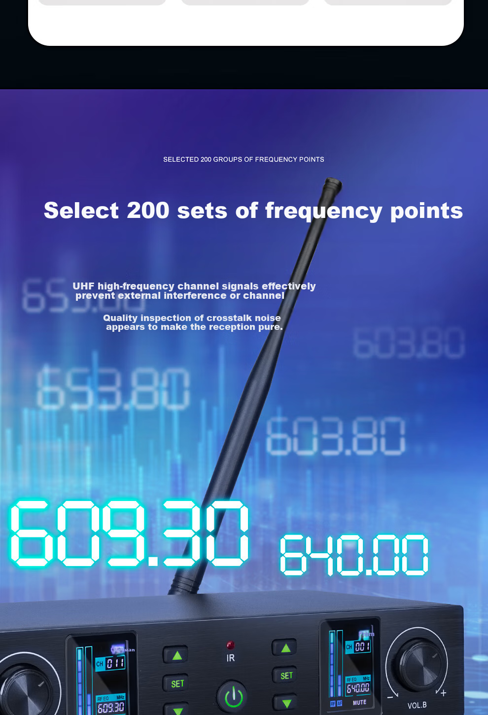 Depusheng WG1 Wireless Microphone System with Two Mics, Rechargeable Home Karaoke Conference KTV Speech Training Teaching Singing 80m Stable Reception UHF FM Professional Microphone 2