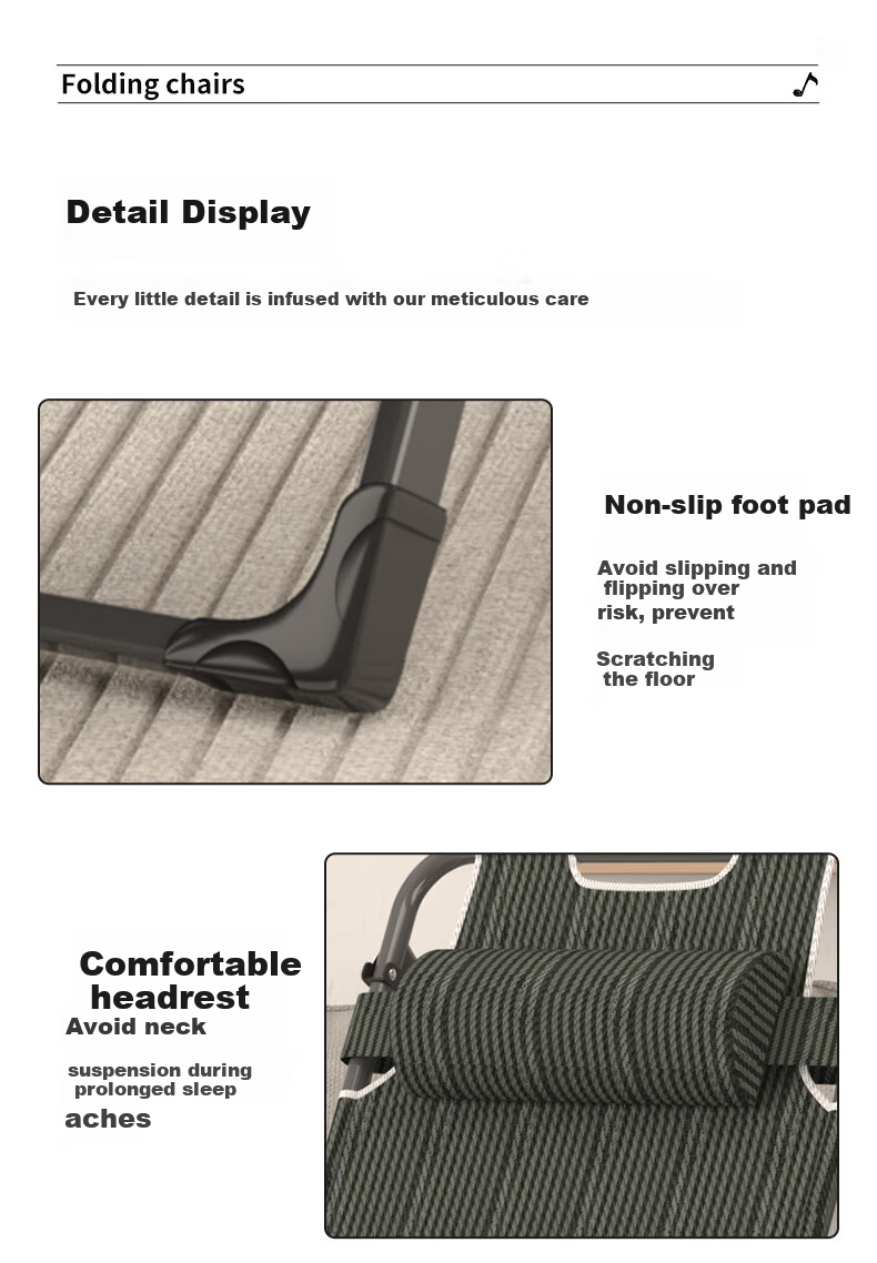 Jianyijiaju Folding Bed Lounge Chair, Office Nap Chair, Single Person Accompanying Bed, Camp Bed with Added Rod, Includes Cotton Pad 7